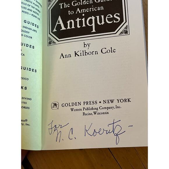 Vintage THE GOLDEN GUIDE TO AMERICAN ANTIQUES by Ann Kilborn Cole 1967 - Picture 7 of 7